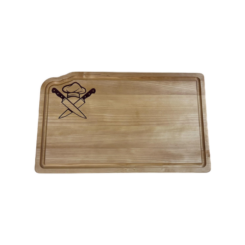 Planche à découper - Couteaux et chapeau